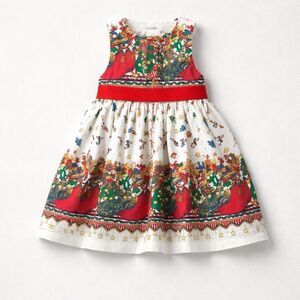 Betsy Browning Vintage Christmas Print dress size 5
